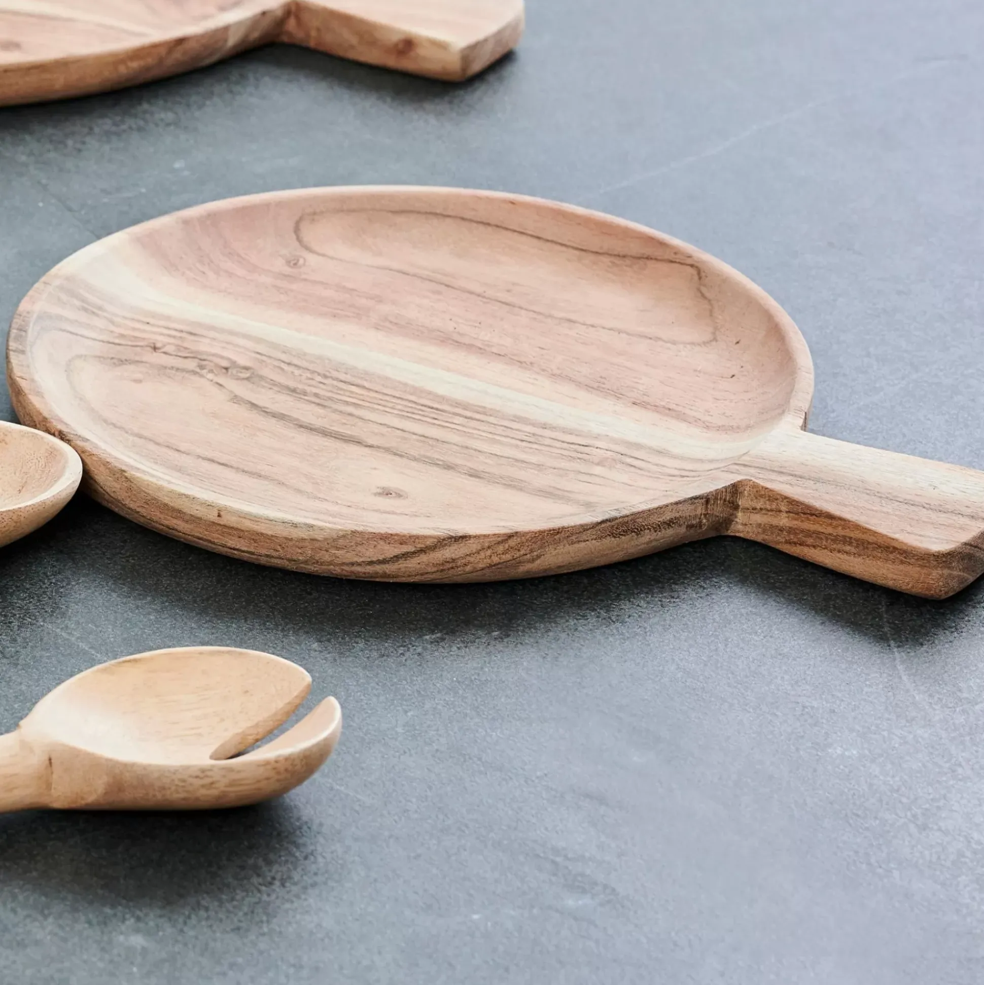 Acacia Chic Plato Con Asa Natural
