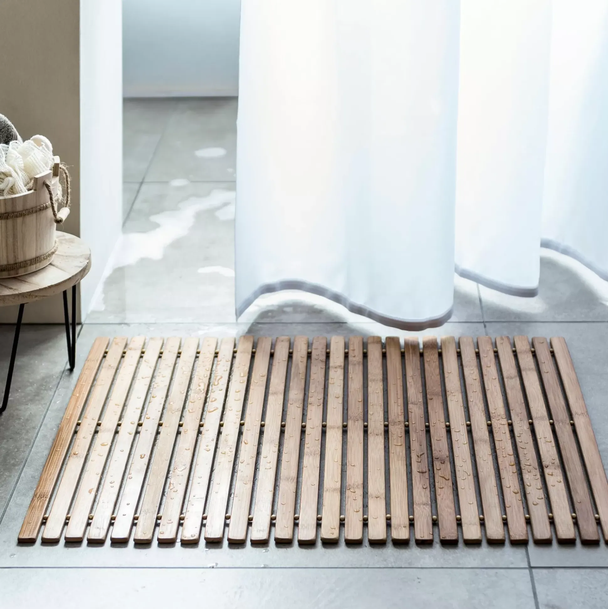 Bamboo Alfombra De Bano Natural