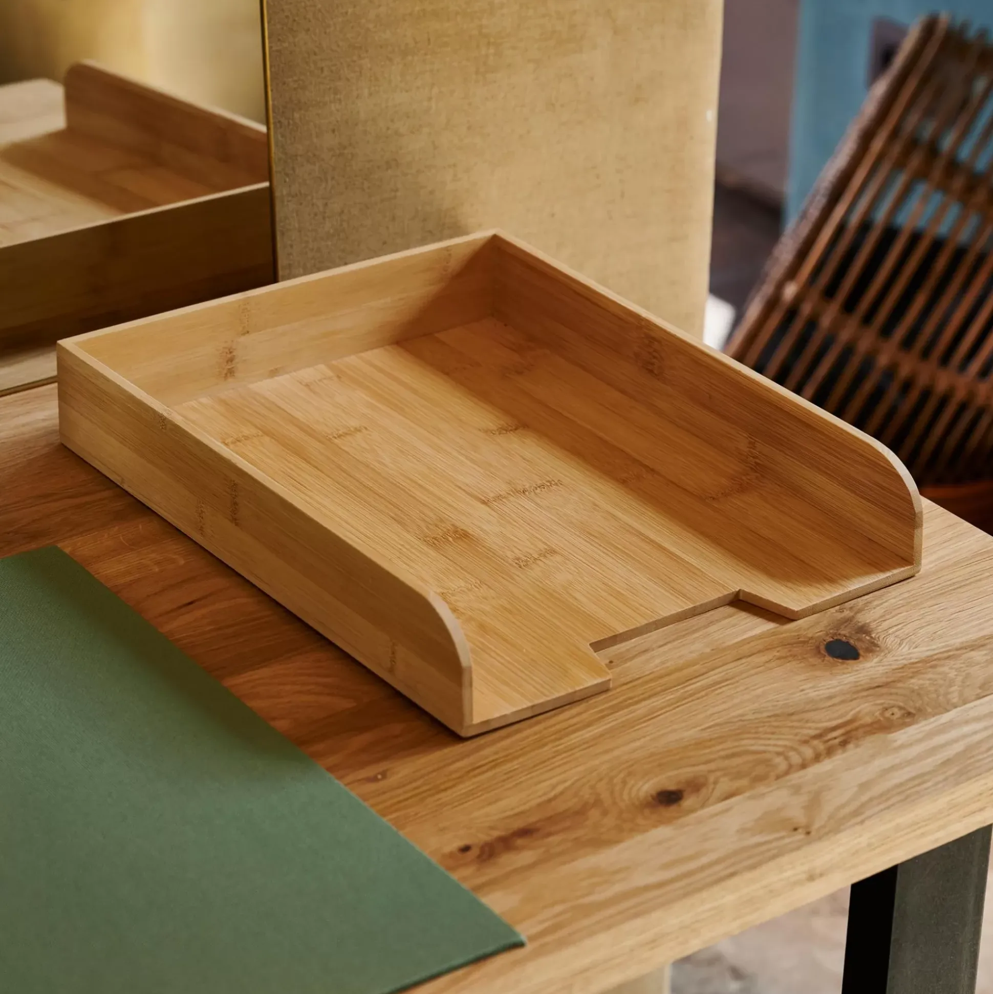 Bamboo Caja Para Cartas Natural