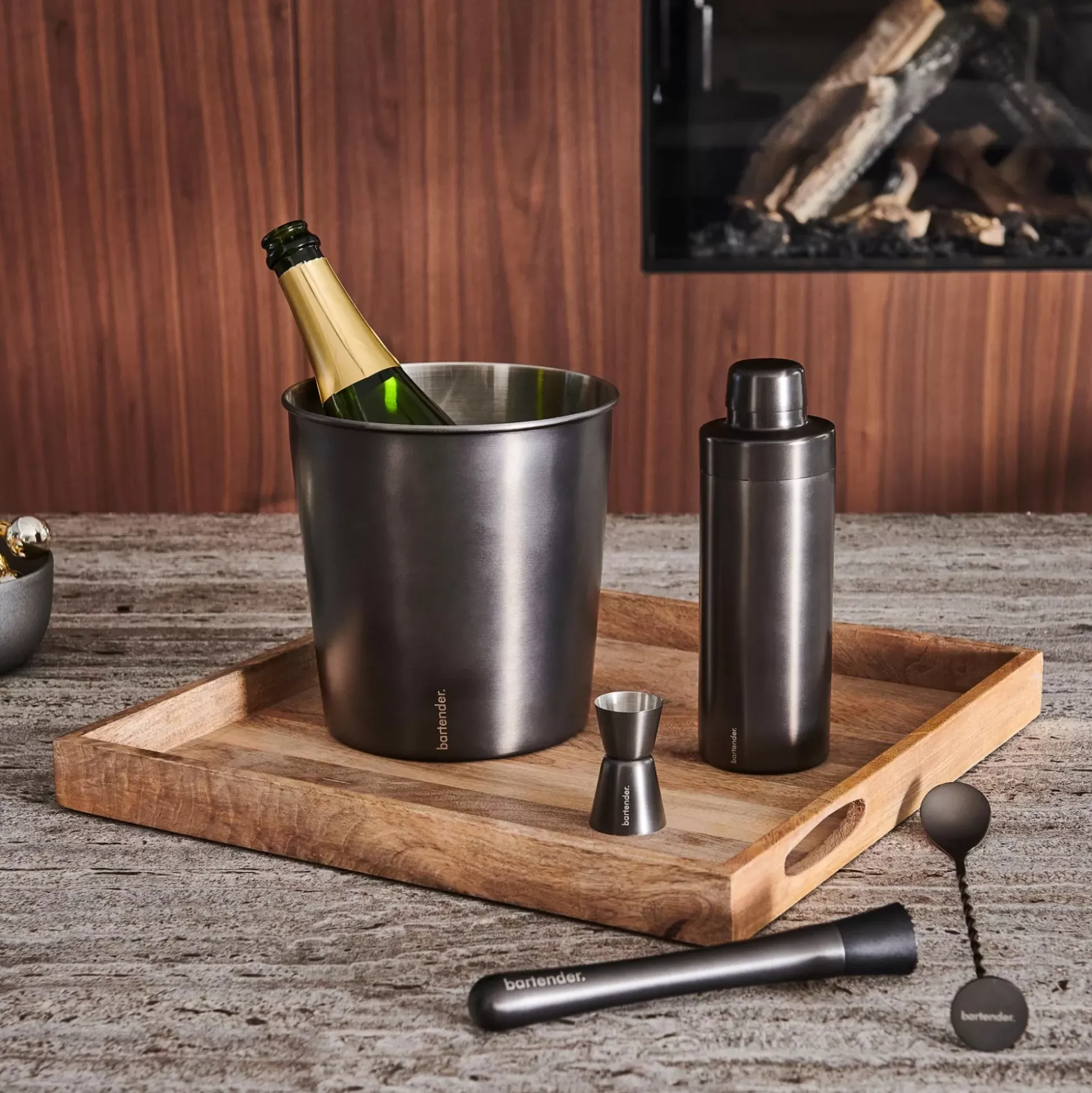 Bartender Coctelera Gris Oscuro