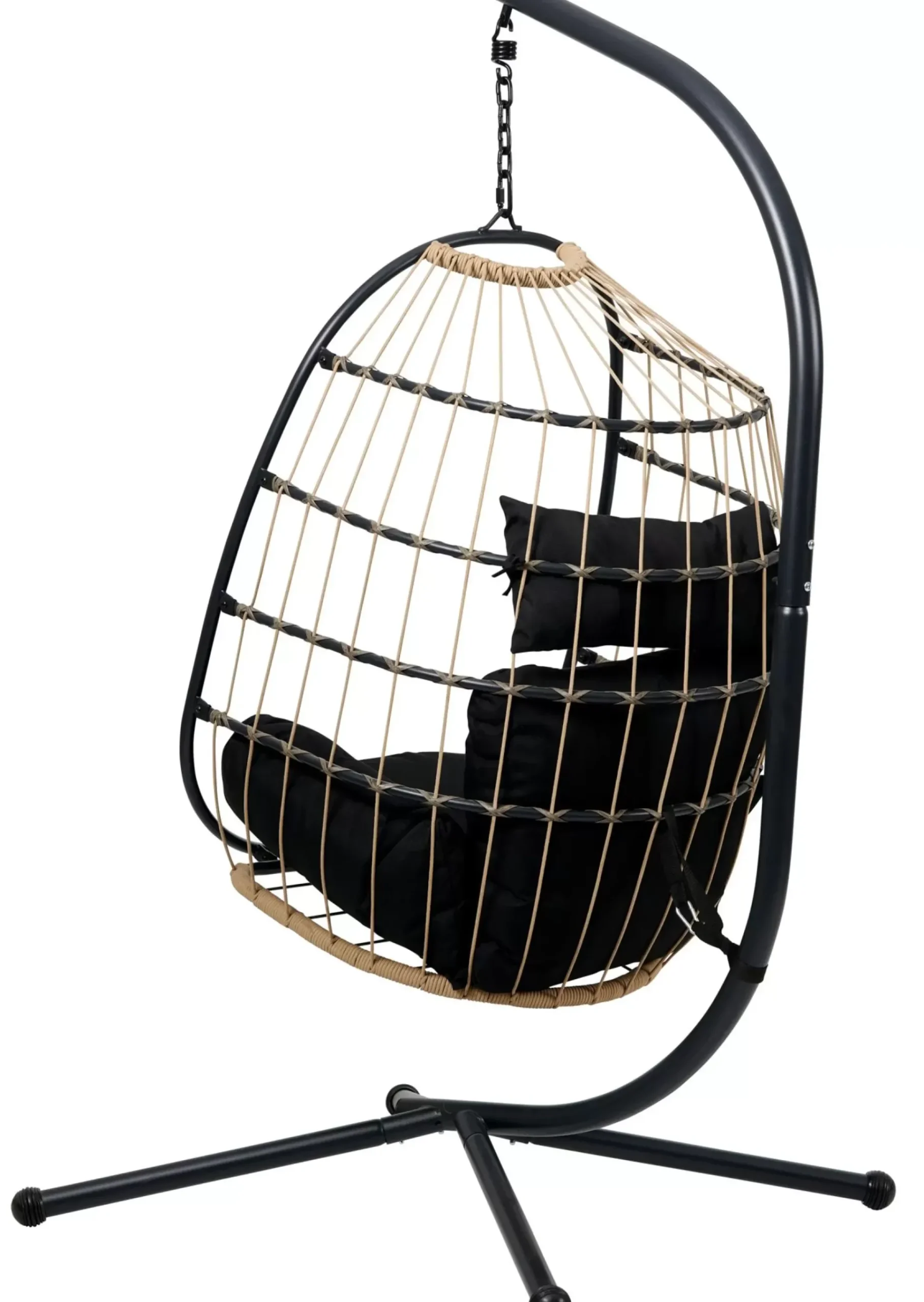 Bazai Silla Colgante Con Soporte Negro