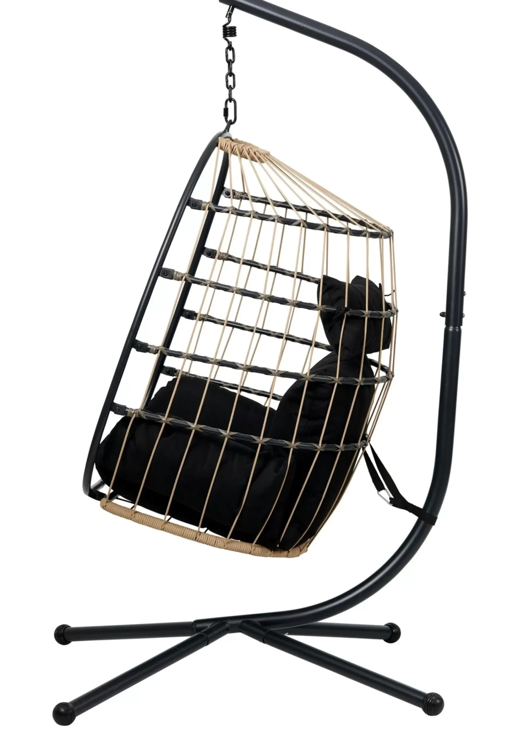 Bazai Silla Colgante Con Soporte Negro