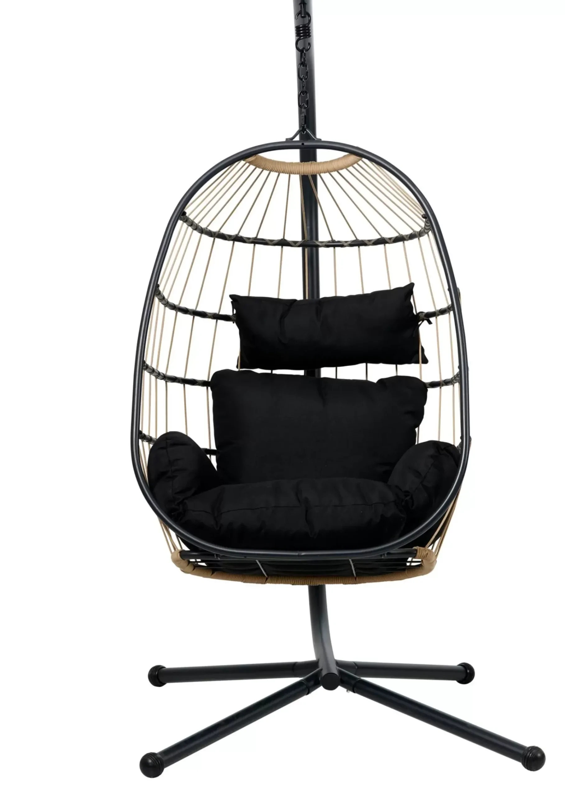 Bazai Silla Colgante Con Soporte Negro