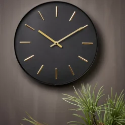 Black Reloj De Pared Negro