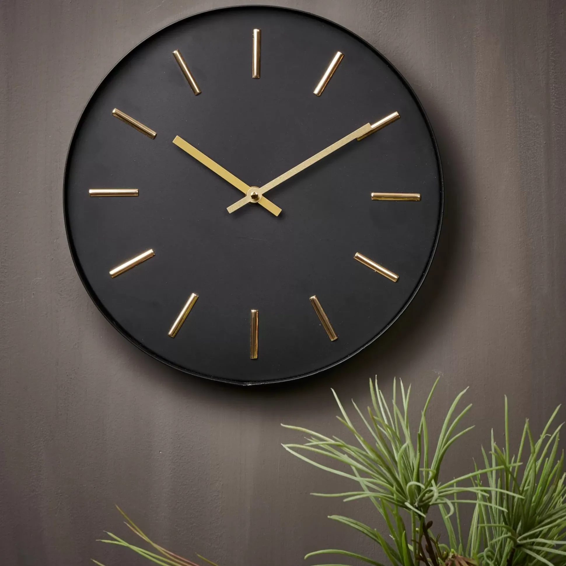 Black Reloj De Pared Negro