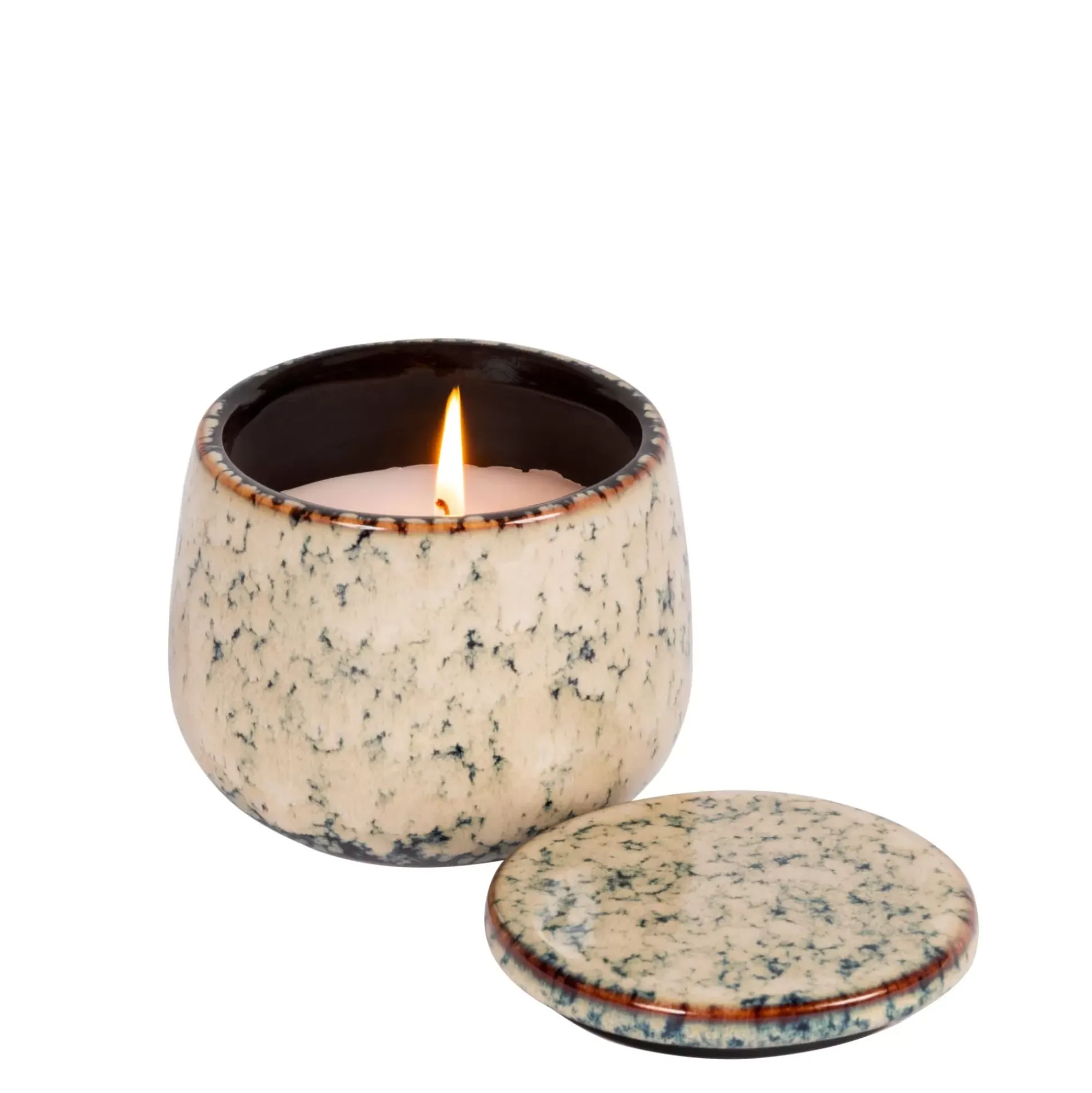 Ceramic Vela En Maceta Azul