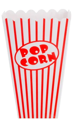 Cinema Vaso De Palomitas Juego De 8 Blanco, Rojo