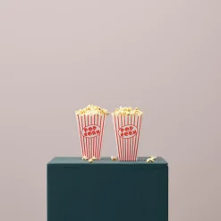 Cinema Vaso De Palomitas Juego De 8 Blanco, Rojo