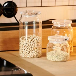 Crystal Tarro De Cocina Con Tapa Transparente