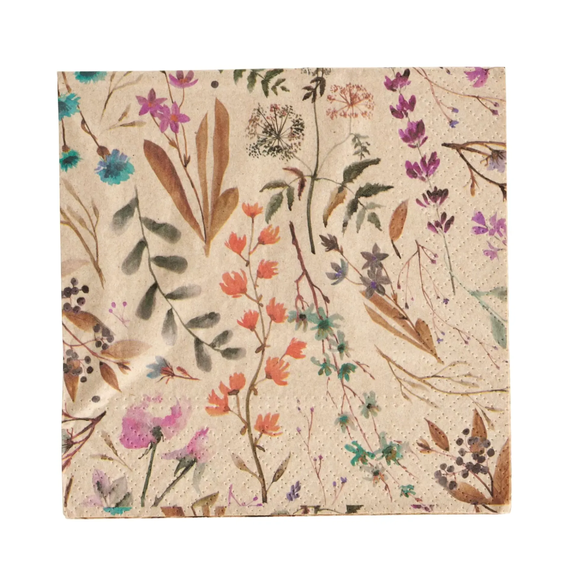 Eco Dried Flower Paquete De 20 Servilletas Multicolor