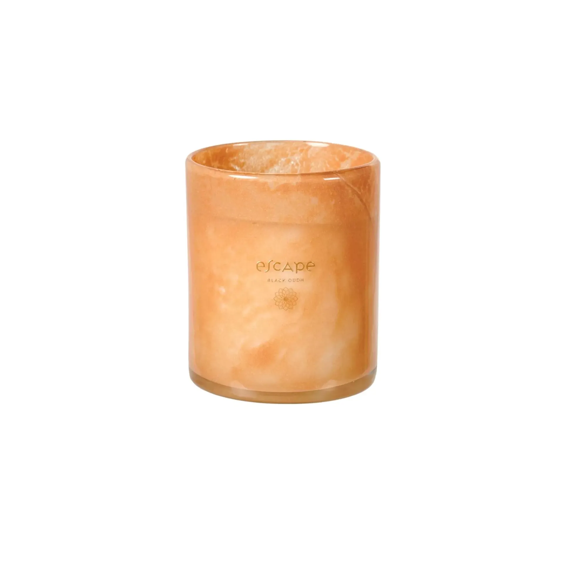 Escape Black Oudh Vela Perfumada En Vaso Blanco, Color Rosa Viejo