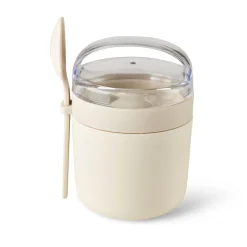 Freshmood Tarro De Desayuno Con Cuchara Blanco, Marron, Verde