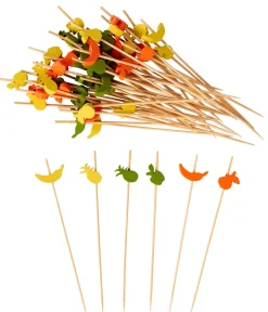 Fruities Palillos Apero Juego De 50 Mezcla De 3 Colores Naranja, Amarillo, Verde