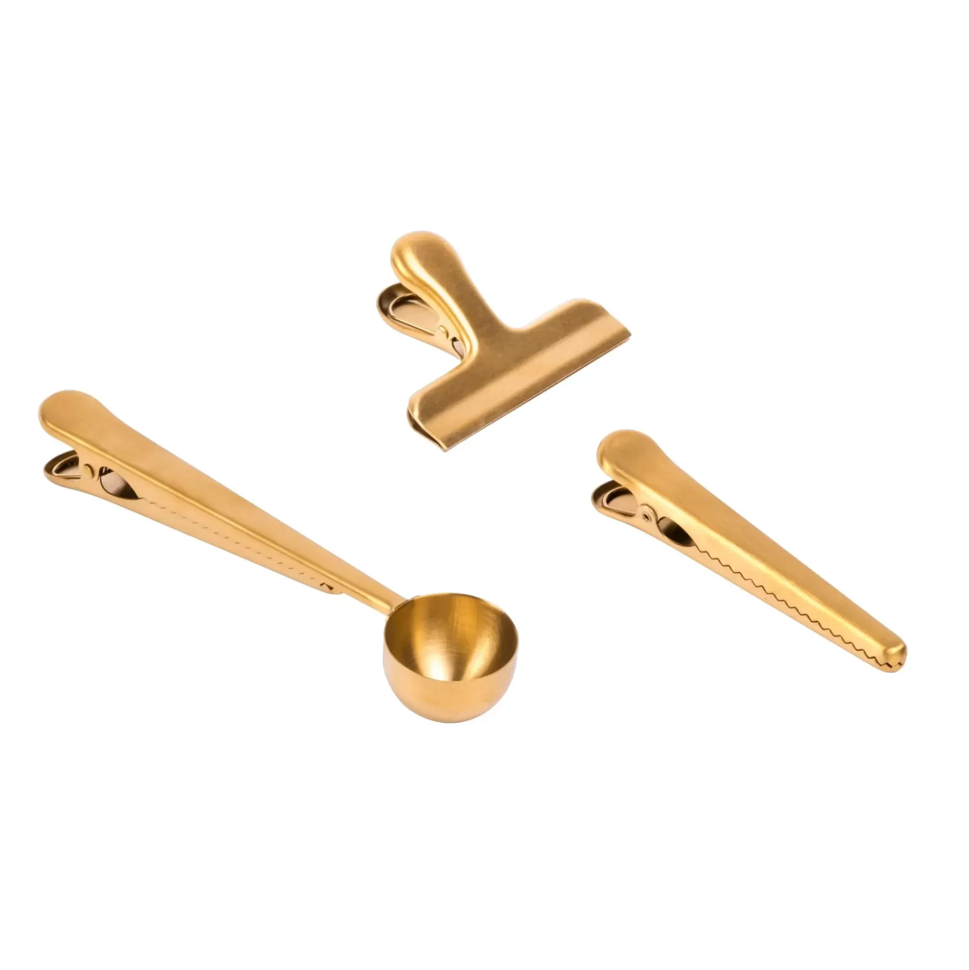 Goldy Clips Juego De 3 Dorado