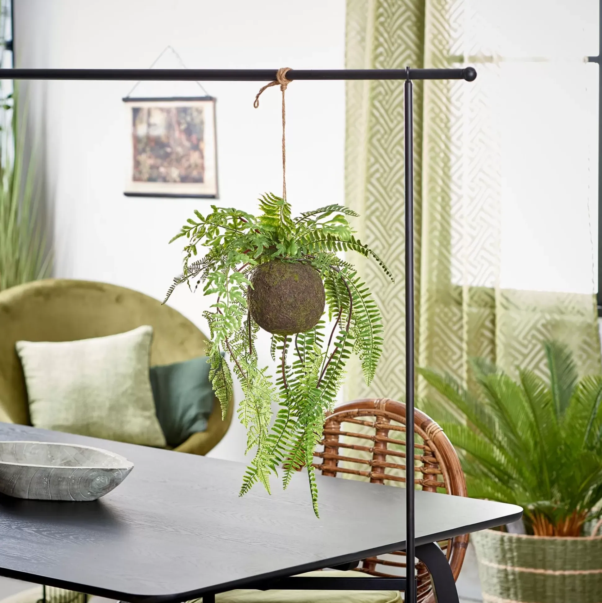 Greenery Macetero Colgante Con Helecho Verde