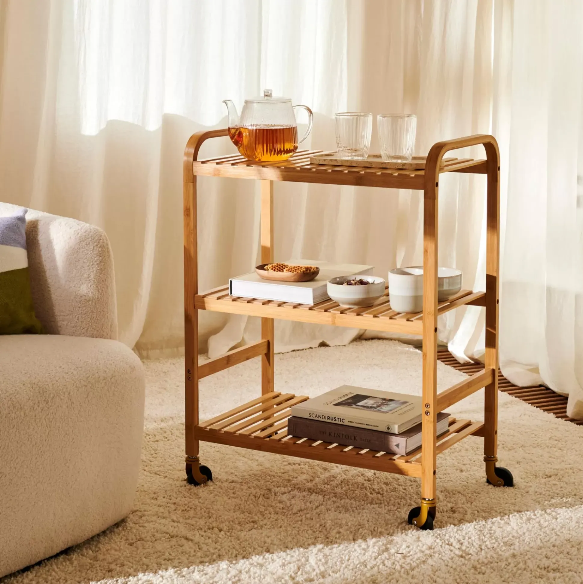 Helge Estanteria Con Rueda Natural