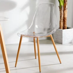 Ice Silla De Comedor Transparente, Natural