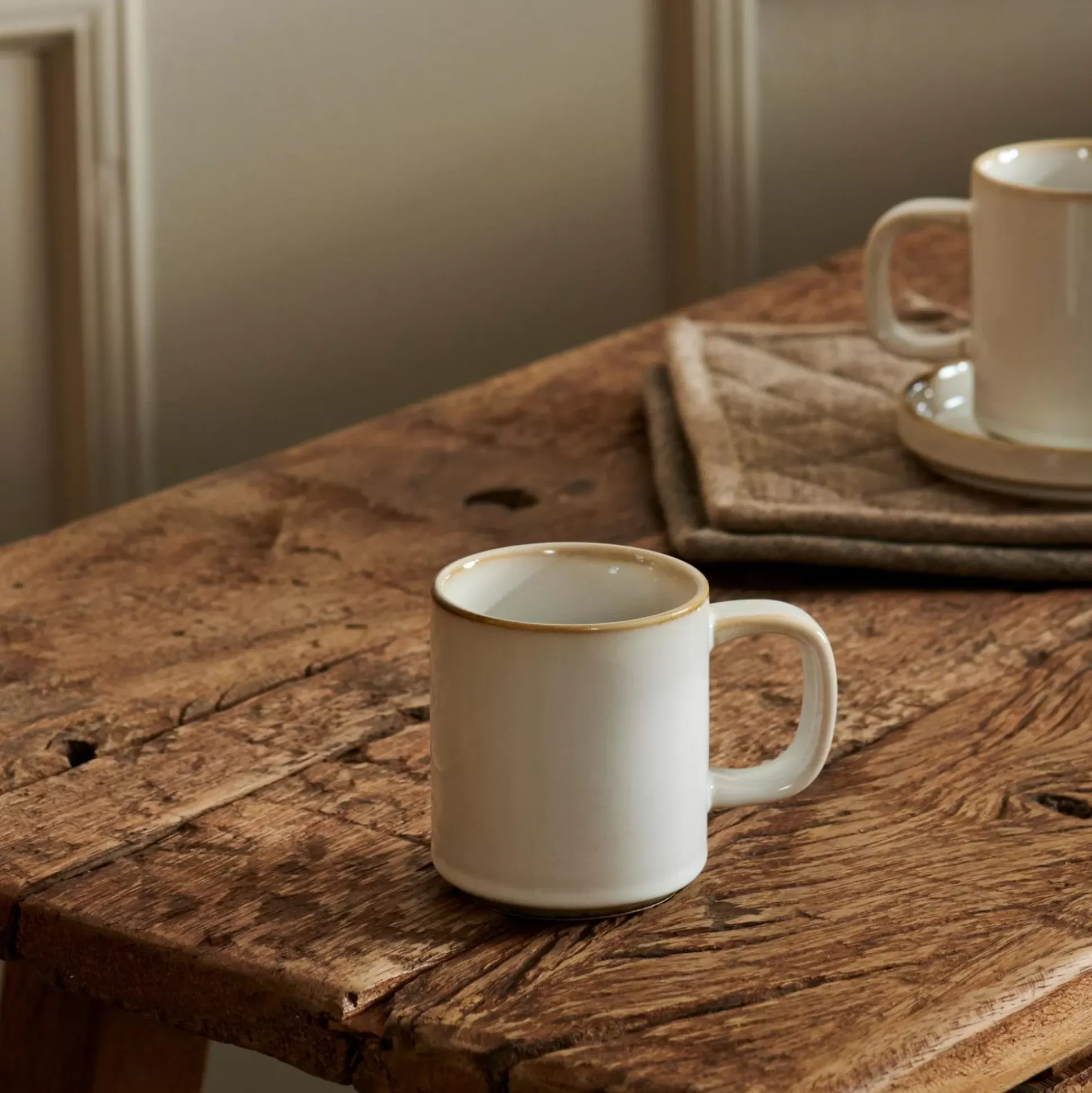 Mineral Marble Taza Con Asa Blanco