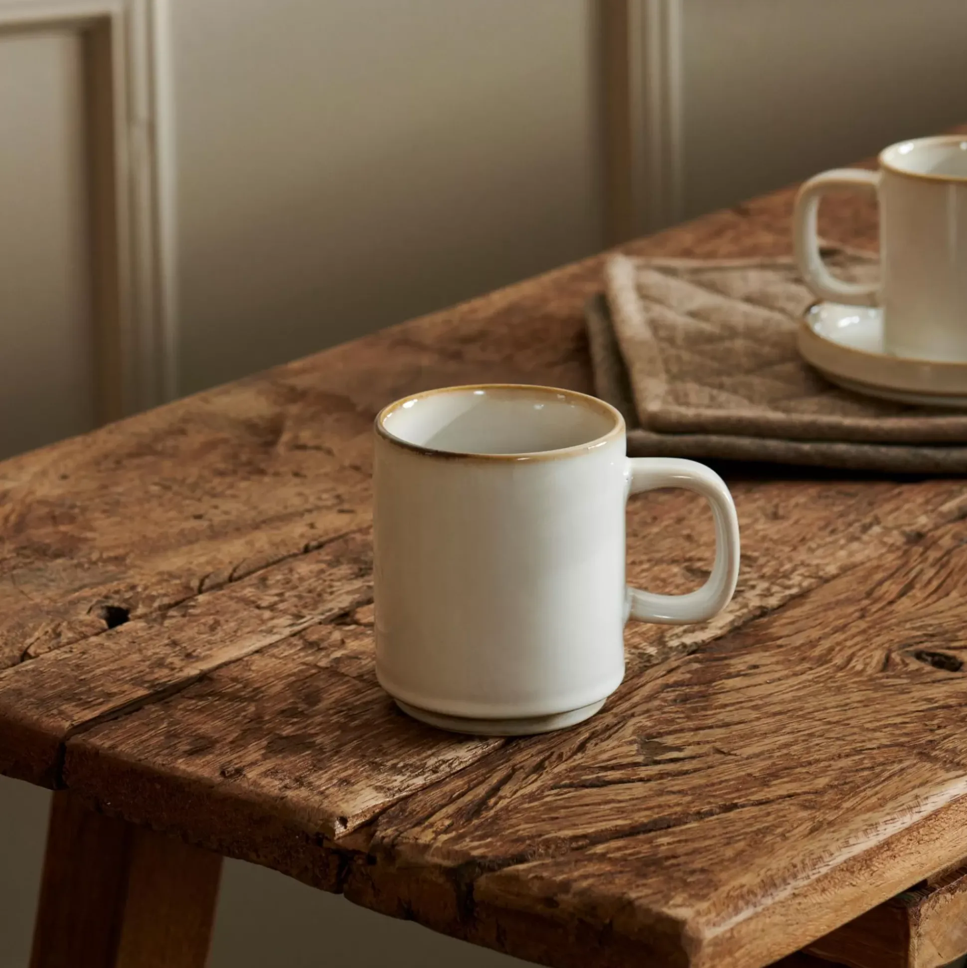 Mineral Marble Taza Con Asa Blanco