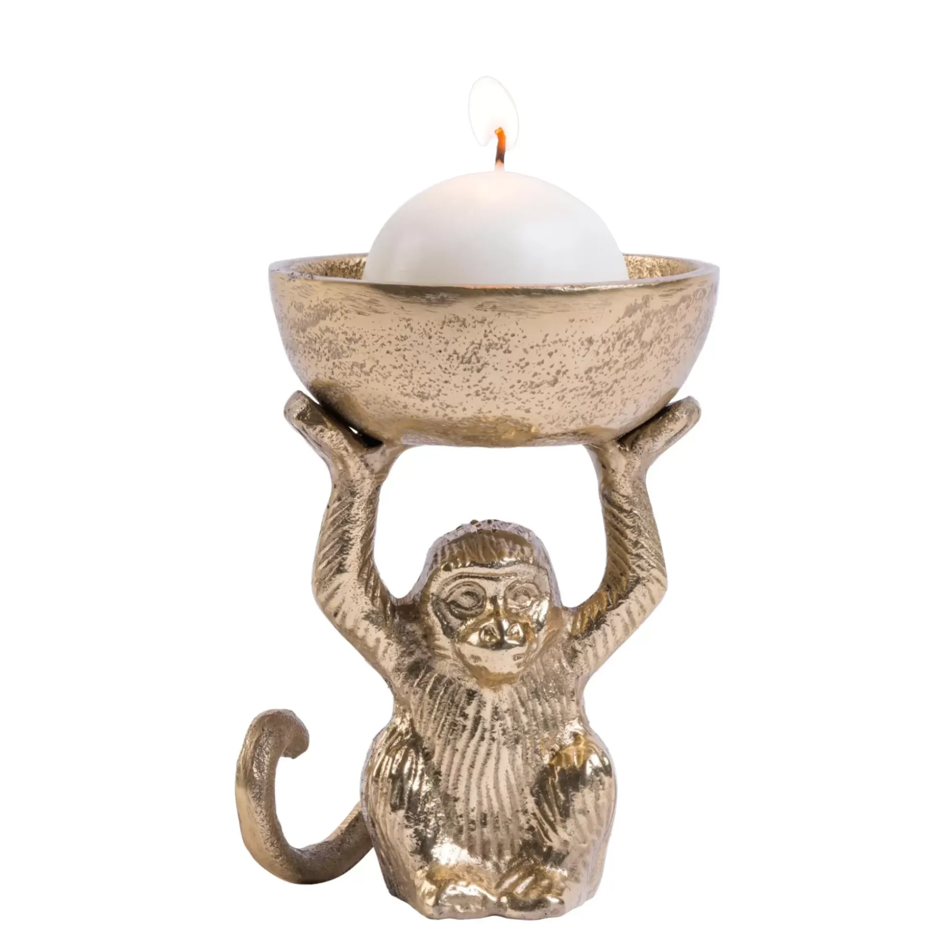 Monkey Soporte Para Velas Dorado