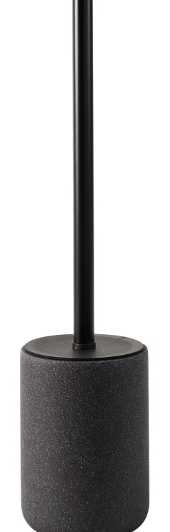 Moon Cepillo Wc En Soporte Negro, Gris Oscuro