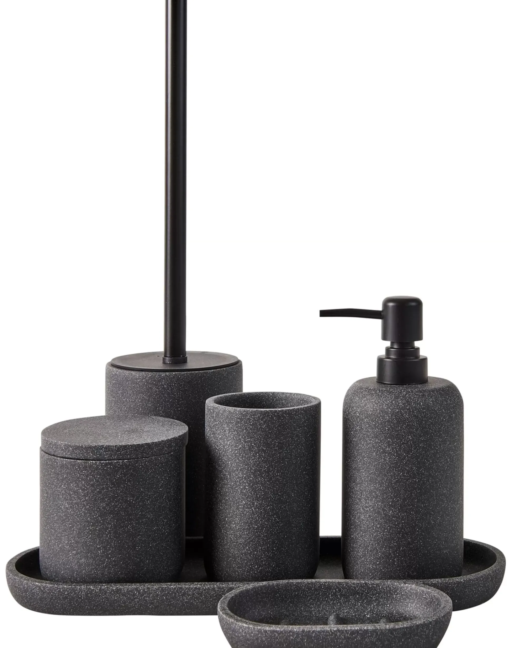 Moon Dispensador De Jabon Negro, Gris Oscuro