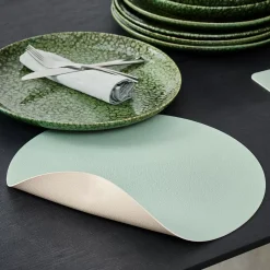 Nappa Mantel Individual Blanco, Menta