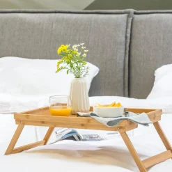 New Bamboo Bandeja De Cama Natural