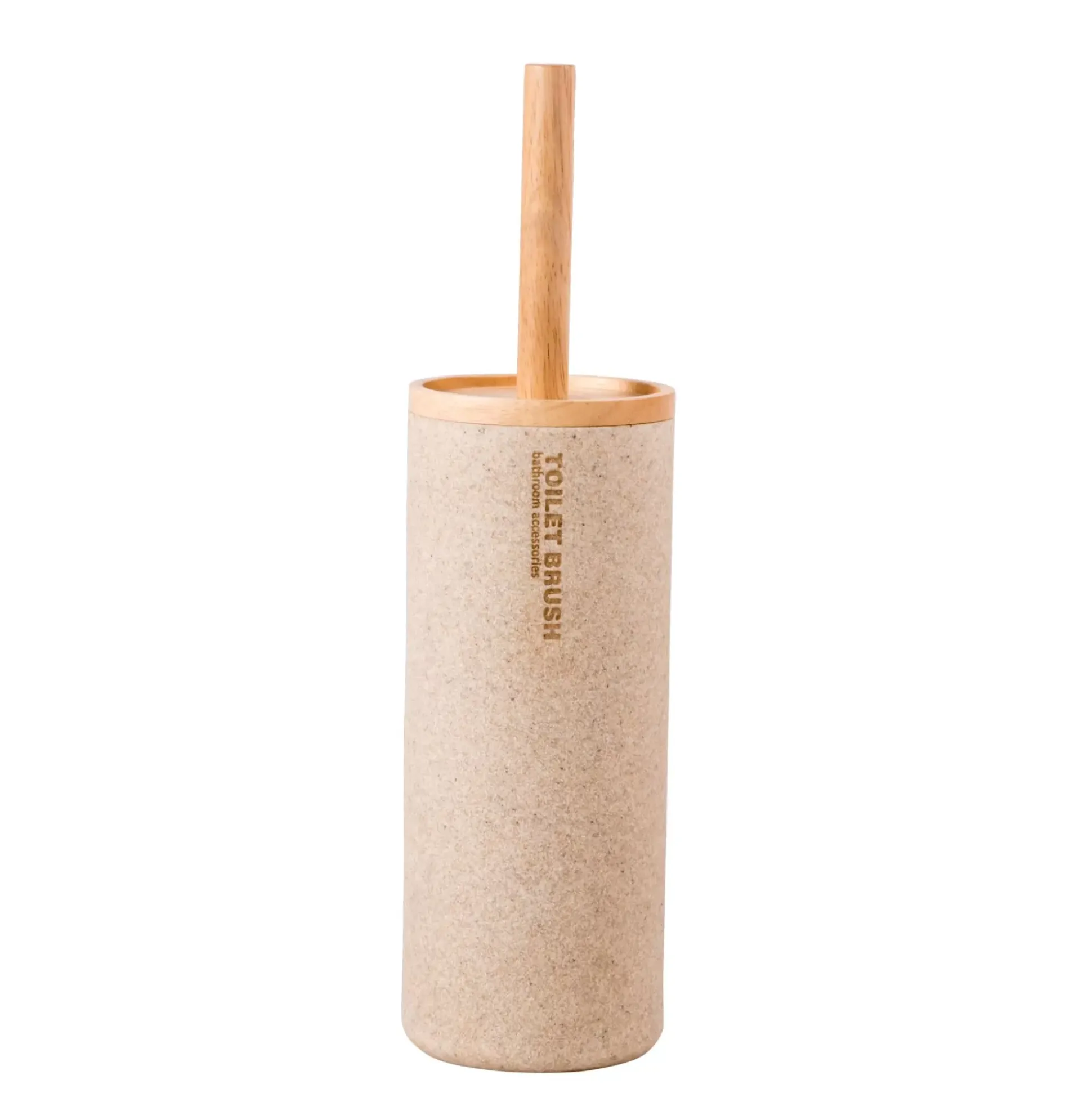 New Resin Cepillo Wc En Soporte Natural