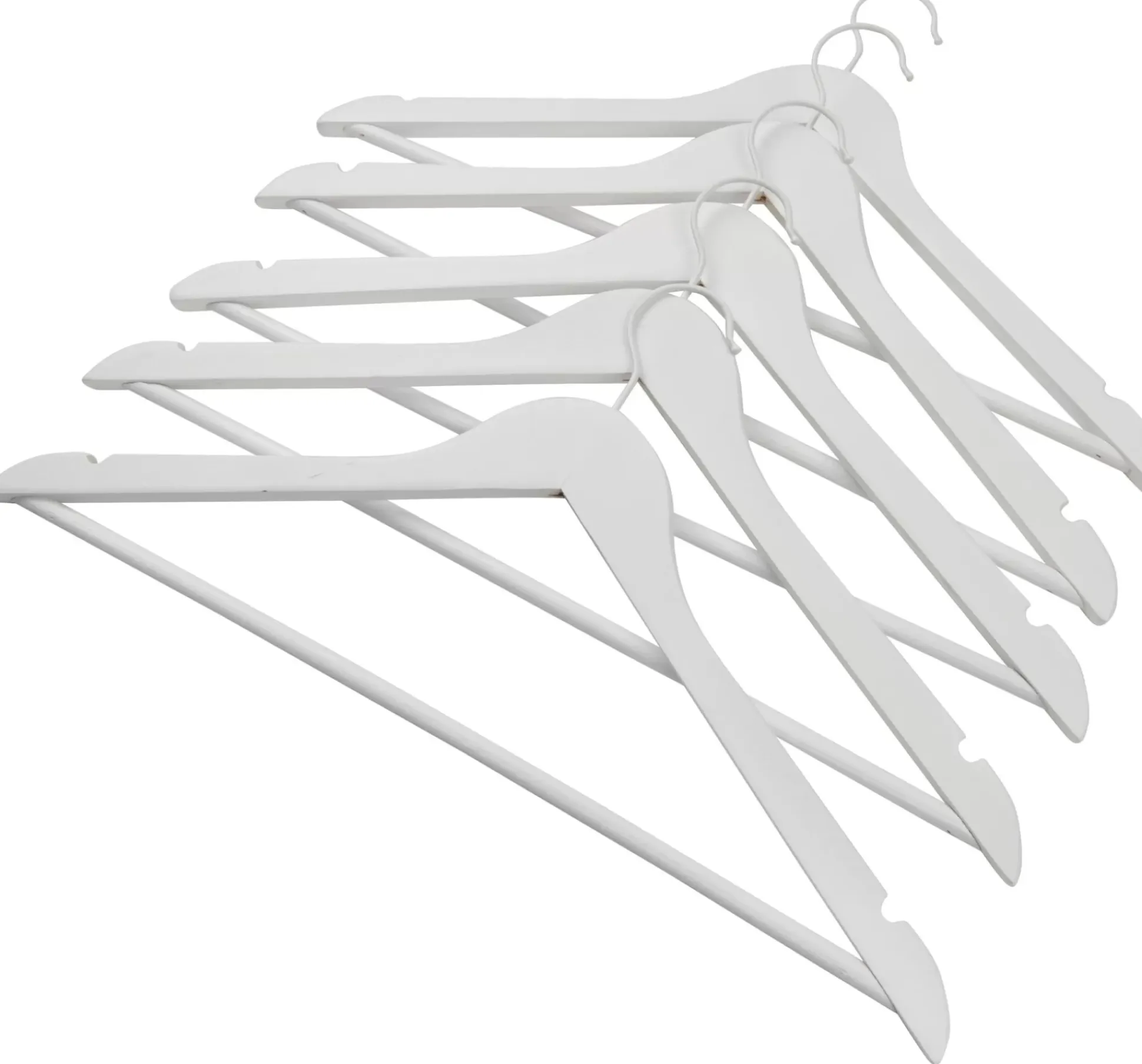 New Wood Perchas Juego De 5 Blanco