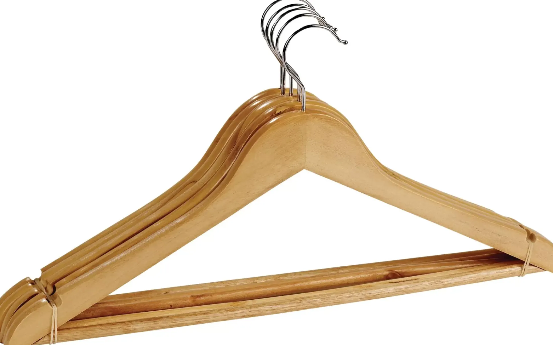 New Wood Perchas Juego De 5 Natural