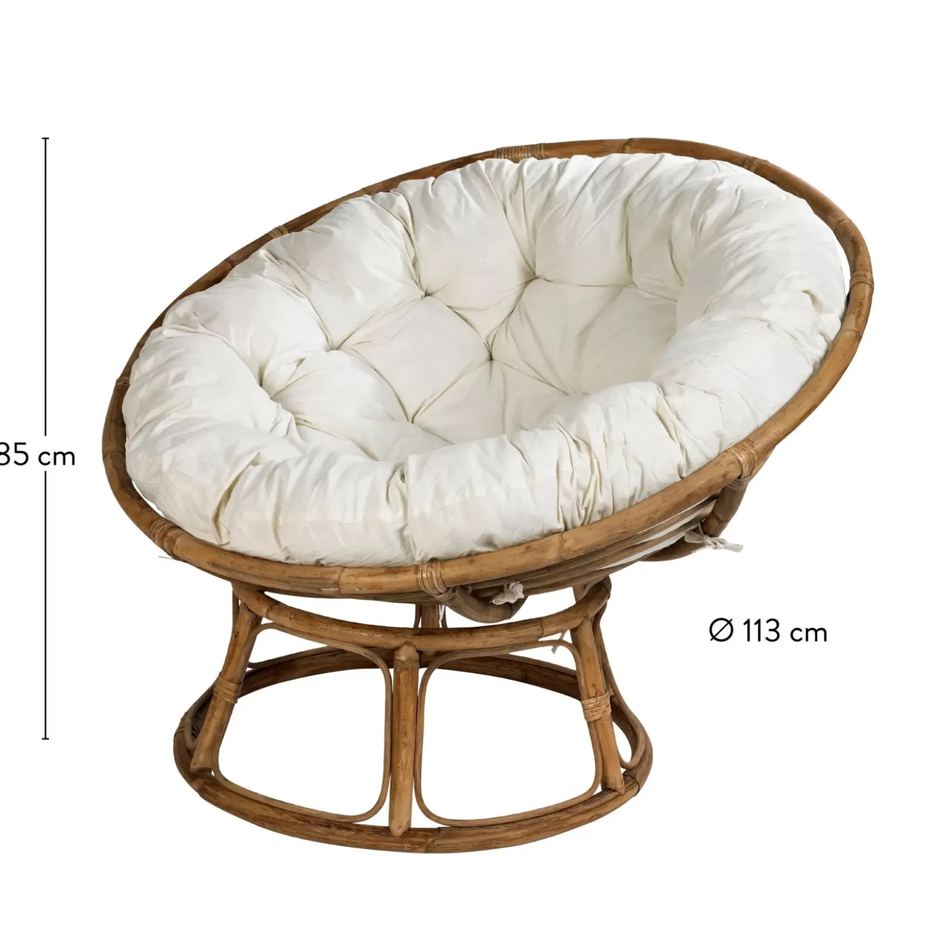 Papasan Silla Natural, Blanco Apagado