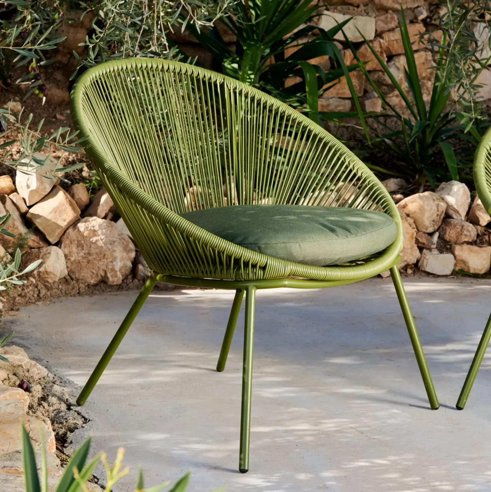 Papayo Silla Lounge Con Cojin Verde