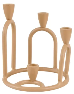 Rings Candelabro Para 4 Velas Marron Claro
