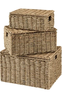Seagrass Caja De Almacenaje M Con Tapa Natural