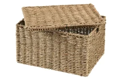 Seagrass Cesta Almacenaje L Con Tapa Natural