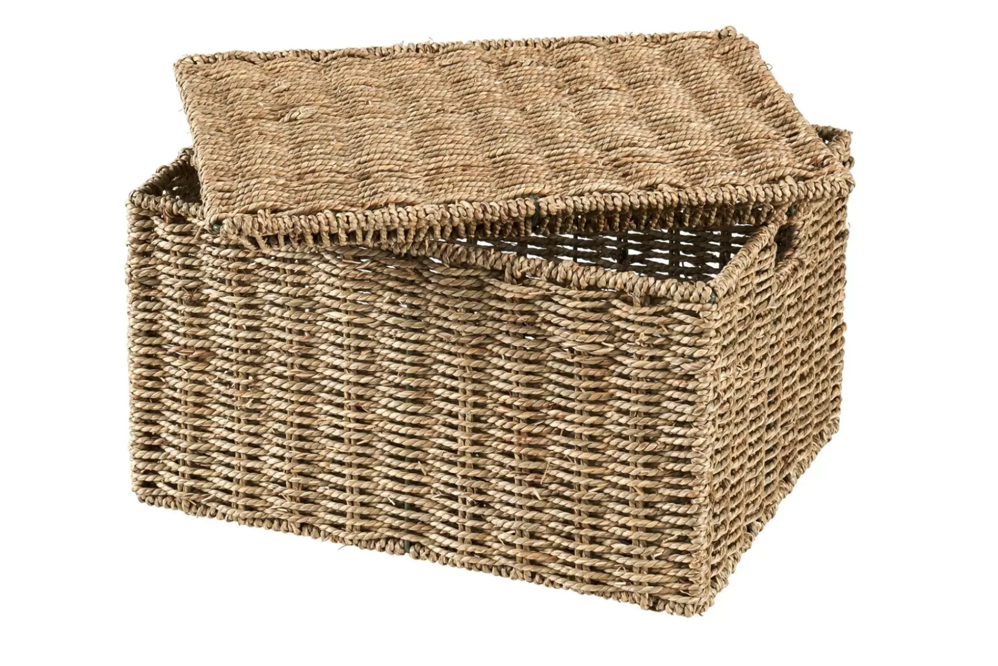 Seagrass Cesta Almacenaje L Con Tapa Natural