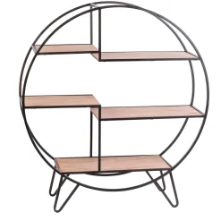 Sirkel Estanteria De Pared Negro, Natural