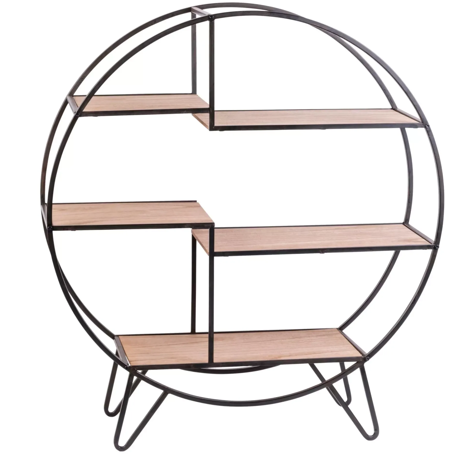 Sirkel Estanteria De Pared Negro, Natural
