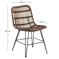 Sumatra Silla De Comedor Negro, Marron