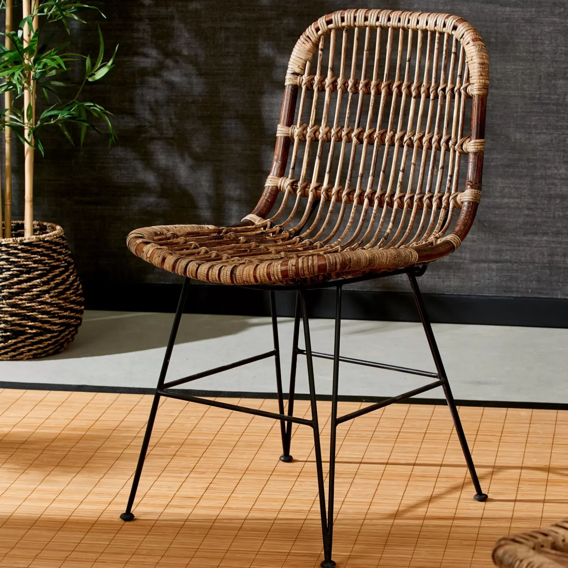Sumatra Silla De Comedor Negro, Marron