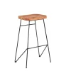 Teak Taburete Bar Negro, Natural