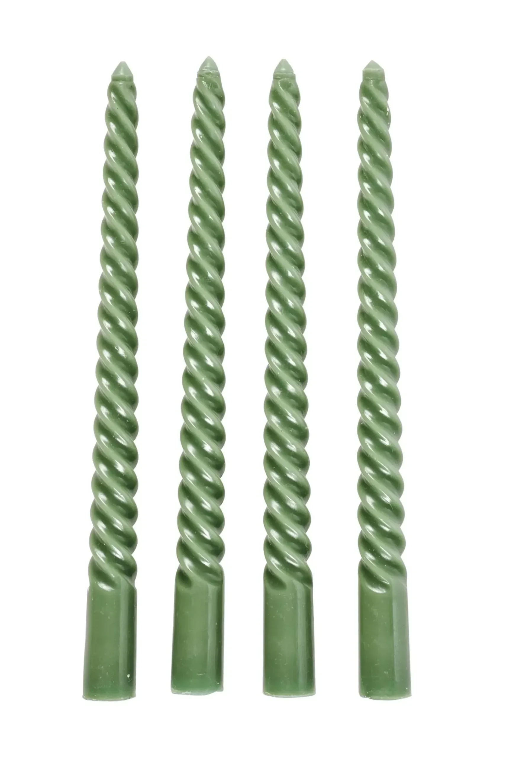 Twist Velas Retorcidas Juego De 4 Verde