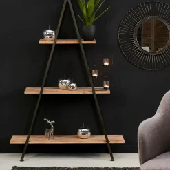 Vermont Estanteria De Pared Negro, Natural