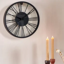 Wheel Reloj De Pared Negro