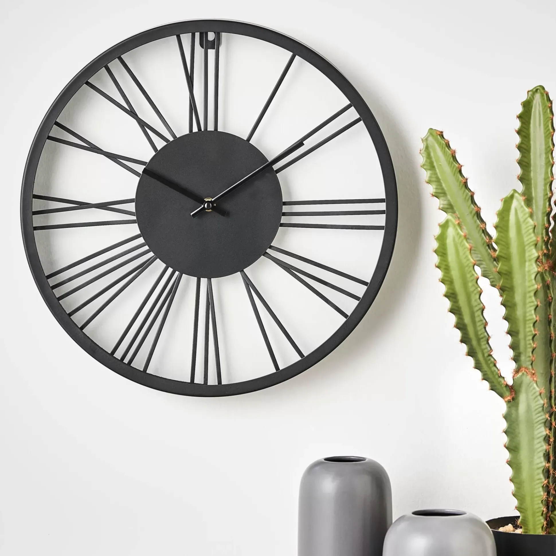 Wheel Reloj De Pared Negro