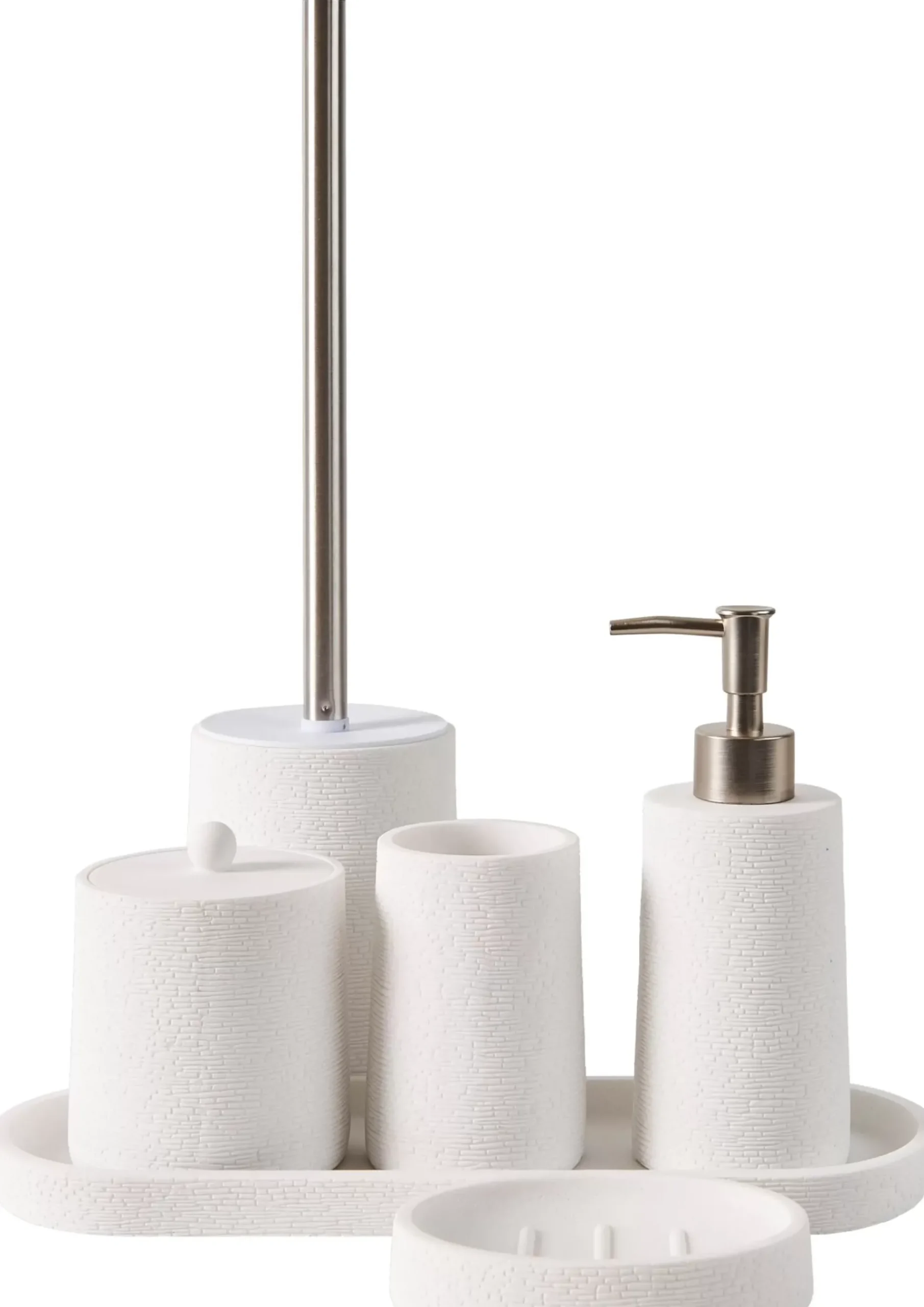 White Elegance Cepillo Wc En Soporte Blanco, Plateado
