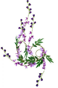 Wisteria Guirnalda Verde, Morado, Morado Claro