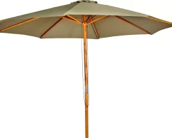 Wood Parasol Sin Pie Verde