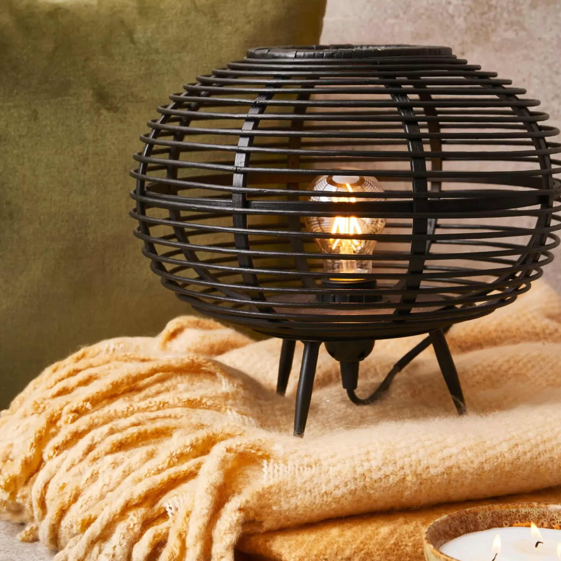 Zanzi Lampara De Mesa E27 Negro
